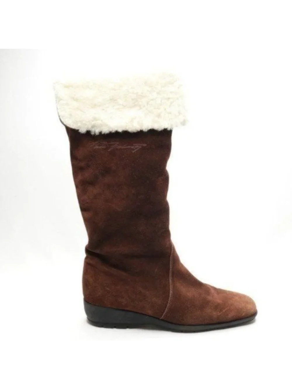 Pertti Palmroth Women's Size 38 Brown Suede Pull On Shearling Lined Winter Boots